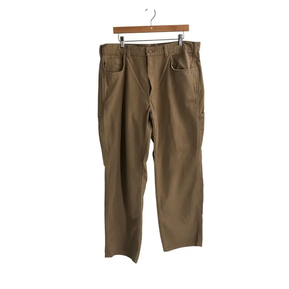 Carhartt FR Loose Fit Canvas Tan Pants Men’s 38x32 Work Utility